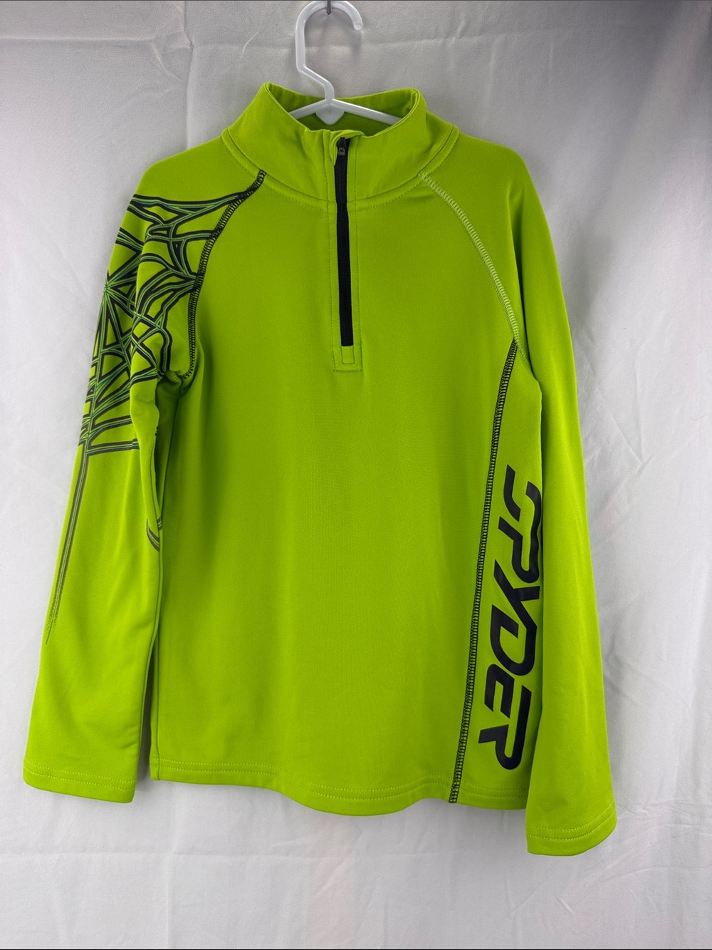 Spyder Children’s Size 5 Neon Lime 1/4 Zip-Front Long Sleeve Athletic Pullover